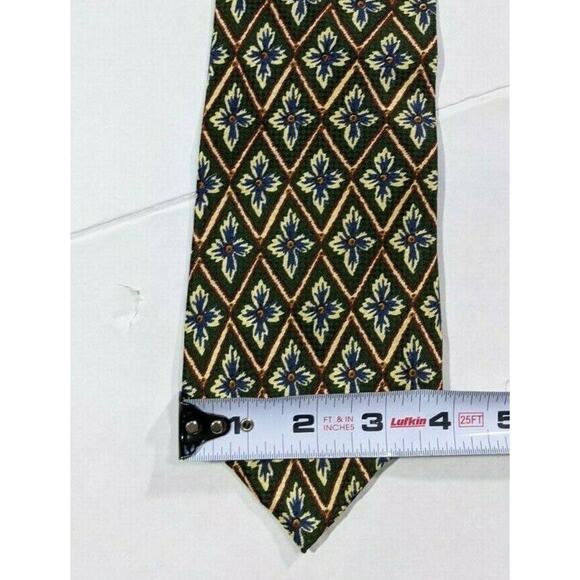 Burberry Ties 100% Pure Silk Brown Blue Floral Hand Sewn in USA Necktie - Picture 5 of 5